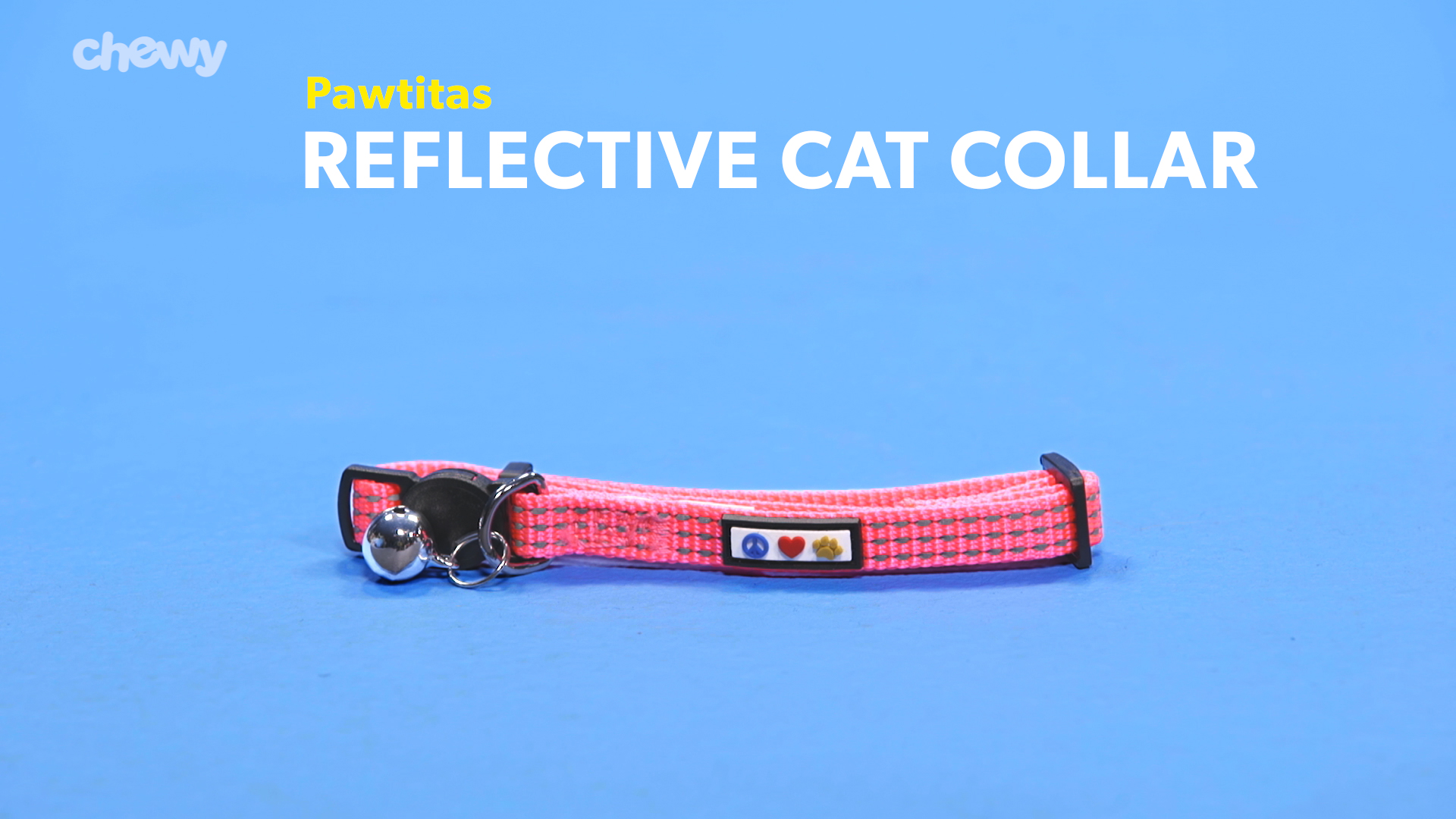 PAWTITAS Nylon Reflective Breakaway Cat Collar with Bell