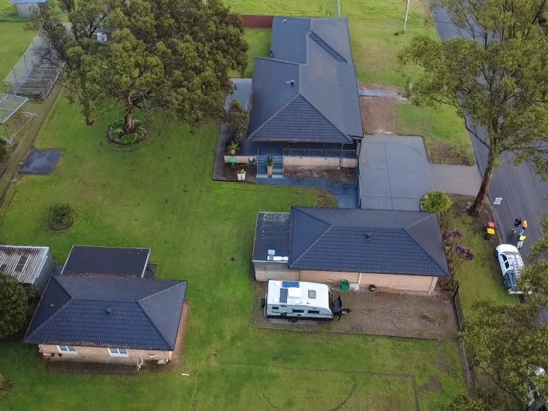Completed Colorbond roof aerial view
