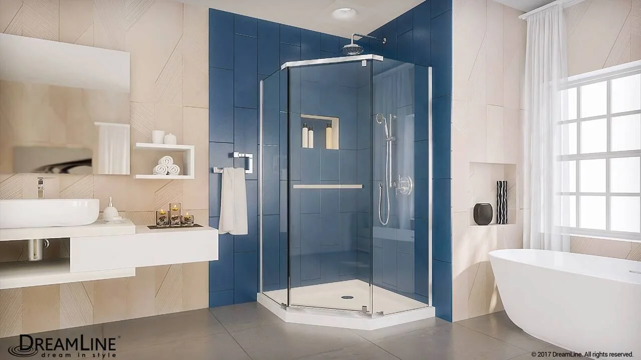 DreamLine DL-6030-04 Prism 36 x 36 Frameless Pivot Corner Shower Enclosure in Brushed Nickel with White Acrylic Base