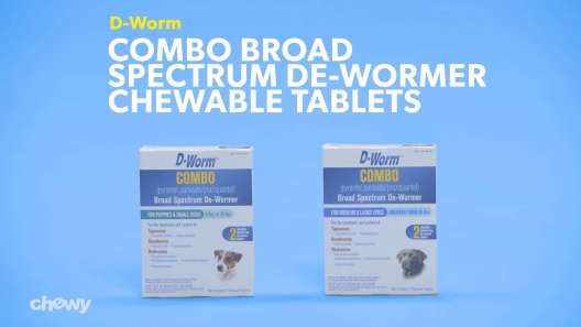 D-Worm Combo Broad Spectrum De-Wormer Chewable Tablets for Medium & Large  Dogs Over 25 lbs