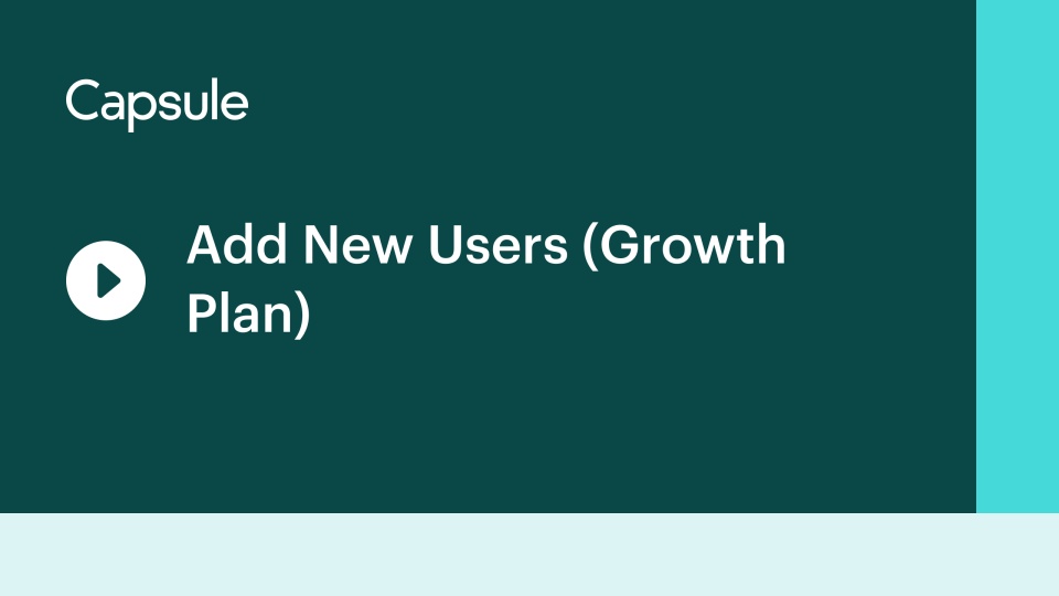 Ajouter de nouveaux utilisateurs : Forfait Growth