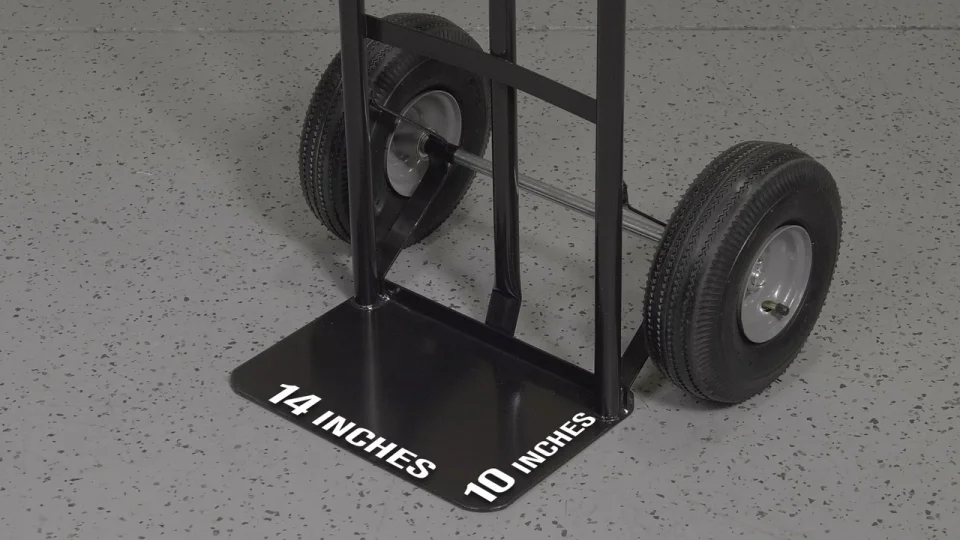 from　end． Ironton Steel Pneumatic Hand Truck - 600-Lb Capacity & 16.93