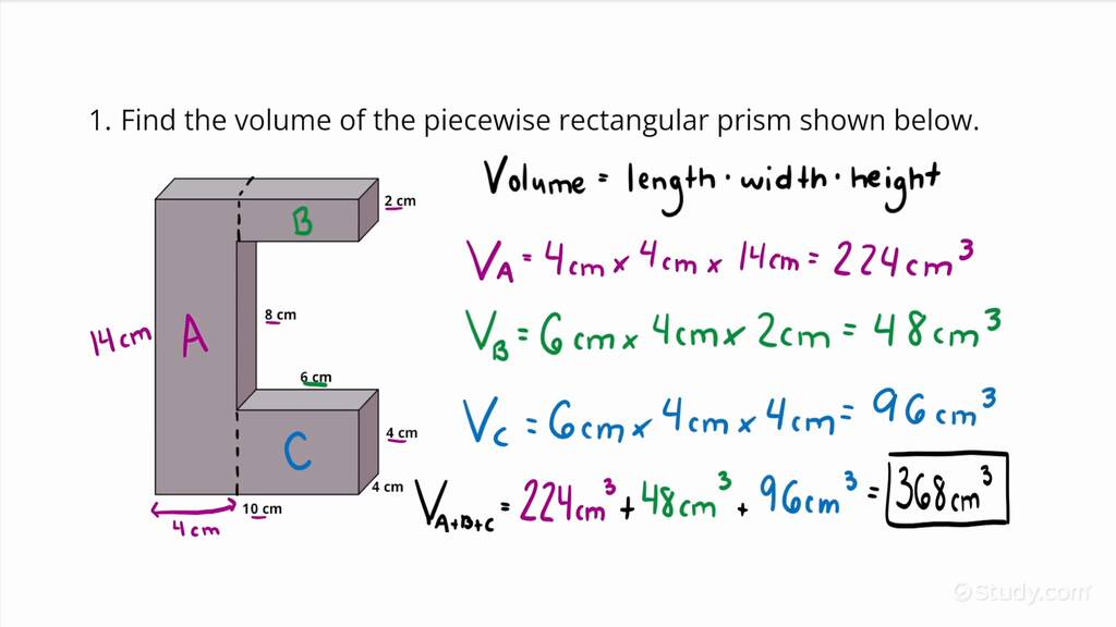 How to Find the Volume of a Piecewise Rectangular Prism | Geometry ...