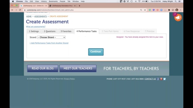 Screenshot from Getting Started with USATestprep video