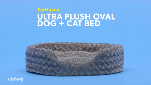 FURHAVEN Ultra Plush Oval Bolster Cat & Dog Bed with Removable Cover,  Chocolate, Medium 