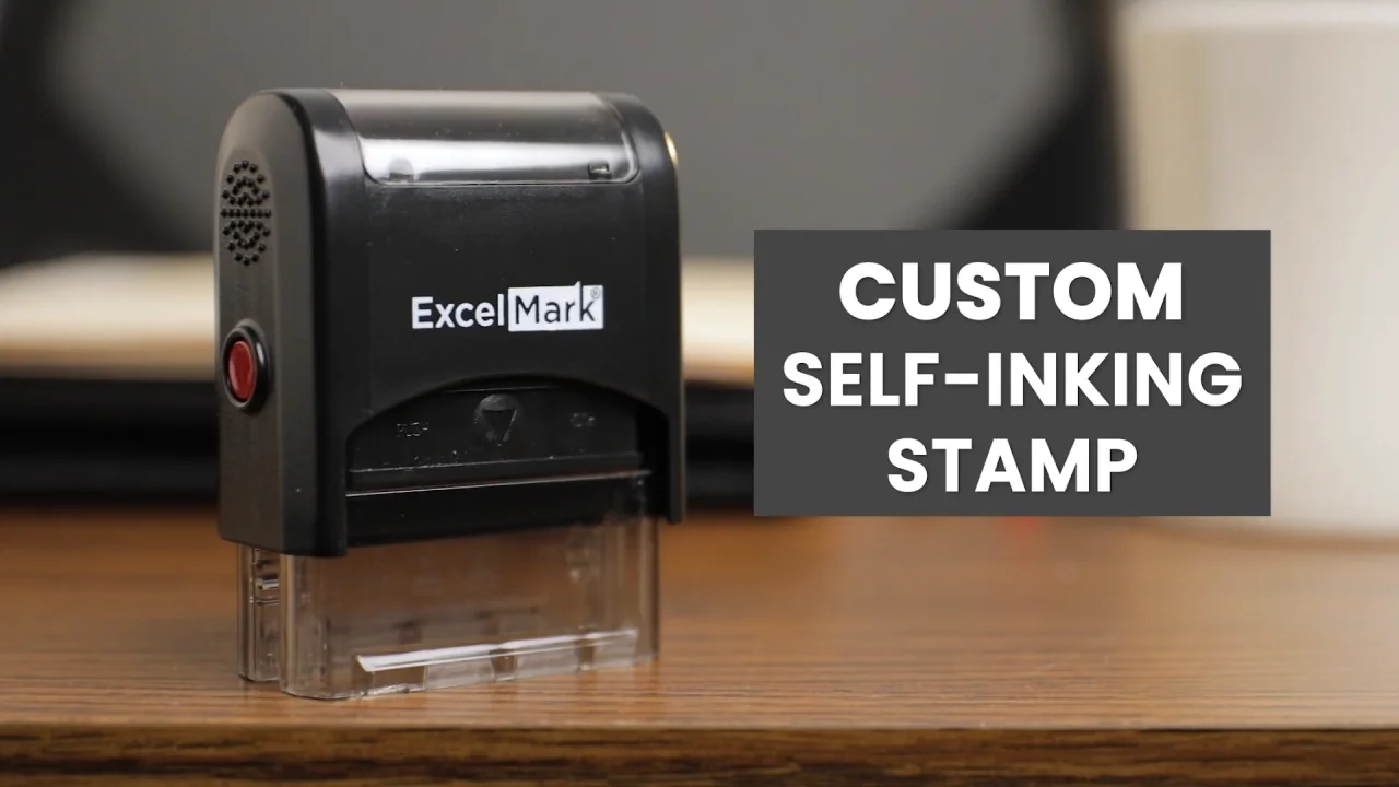 ExcelMark Custom Signature Stamp - Self Inking - Black Ink (Small