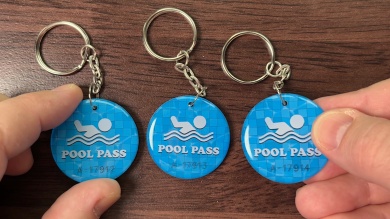 Colored Epoxy Pool Pass Key Tags, Sequentially Numbered