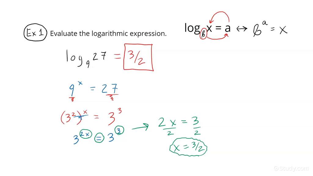 Evaluating Logarithmic Expressions Algebra