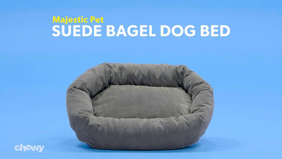 MAJESTIC PET Suede Bagel Dog Bed, Chocolate, 32-in - Chewy.com