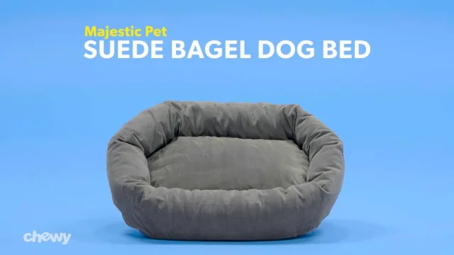 MAJESTIC PET Suede Bagel Dog Bed, Stone, 40-in - Chewy.com
