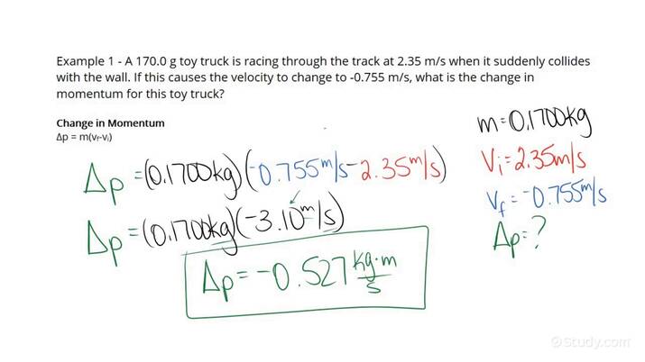 Calculating Change In Momentum For An Object In A Constant Mass System 