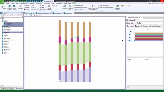 How to view Stratigraphic Correlations with GeologyCore