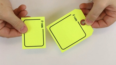 Blank Fluorescent Pink Numbered Tag with Tear-Stub