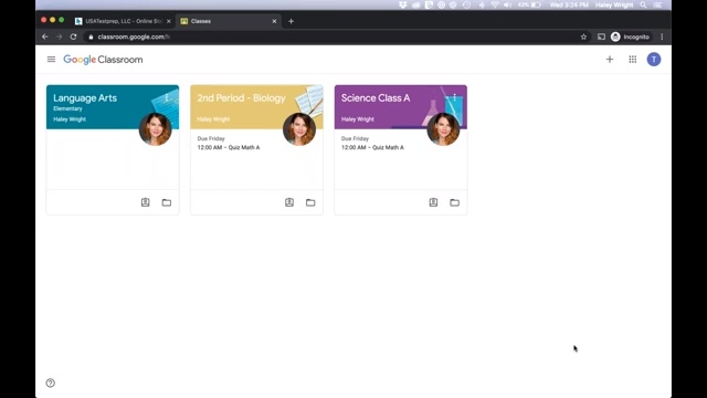 Screenshot from Google Classroom video