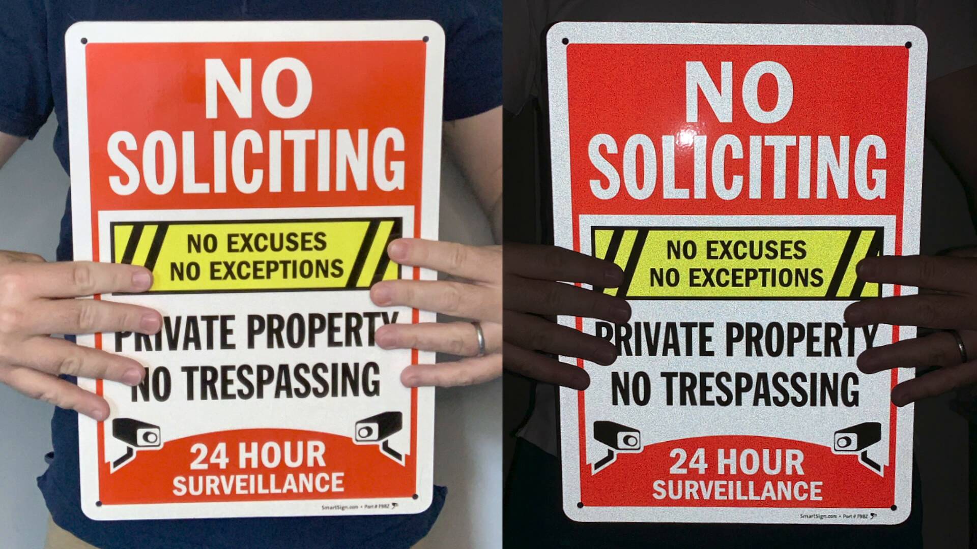 NO SOLICITING No Excuses Sign S2-4807