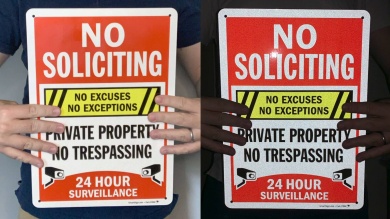 No Soliciting Private Property 24 Hour Surveillance Sign