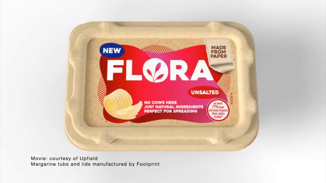 Pioneering MFL-decorated paper tubs for Upfield's margarine and
