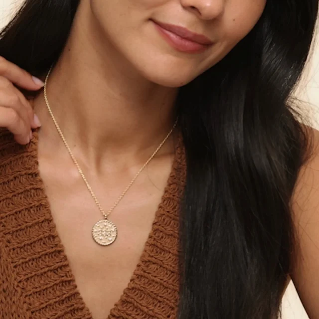 14K Yellow Gold 333 Growth Medallion Necklace