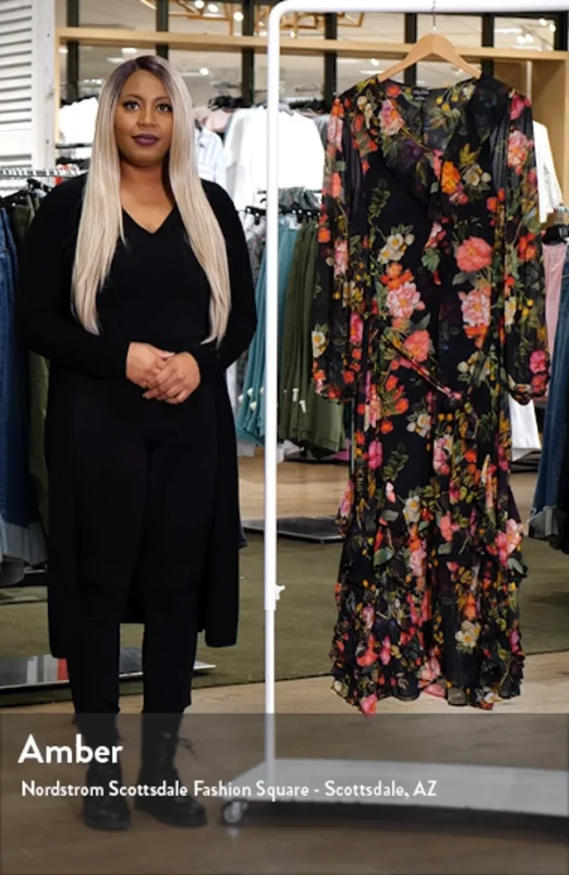 City Chic Bridgette Ruffle Long Sleeve Maxi Dress Nordstrom