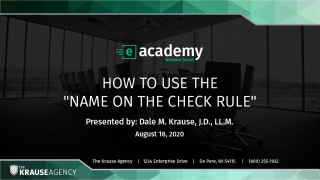How to Use the “Name on the Check Rule”