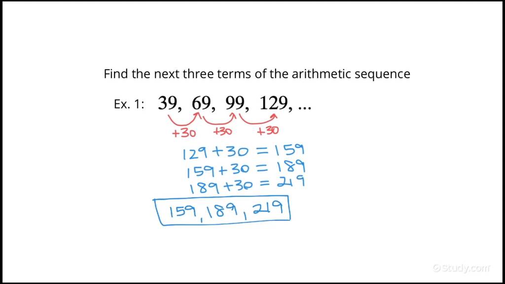 How to Find the Next Terms of an Arithmetic Sequence with Whole Numbers ...