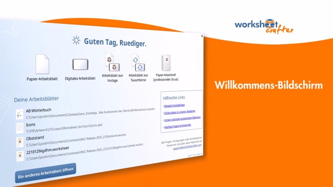 02 - Der Willkommensbildschirm mit seinen Schnellzugriffen