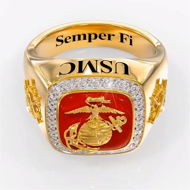 Flitsend erosie Stuiteren Personalized U.S. Marine Corps Ring