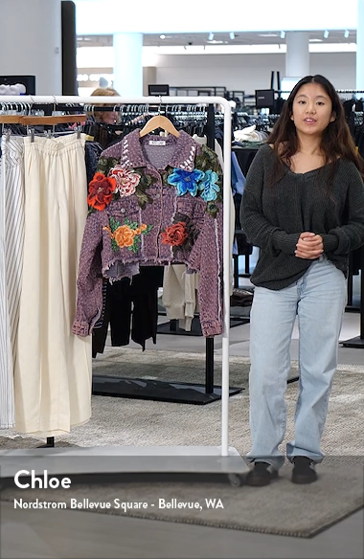 NIKKI LUND Bloom Floral Appliqué Texture Denim Jacket | Nordstrom NIKKI LUND Bloom Floral Appliqué Texture Denim Jacket | Nordstrom