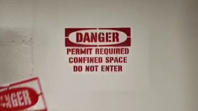 Danger: Permit Required Confined Space Do Not Enter Sign