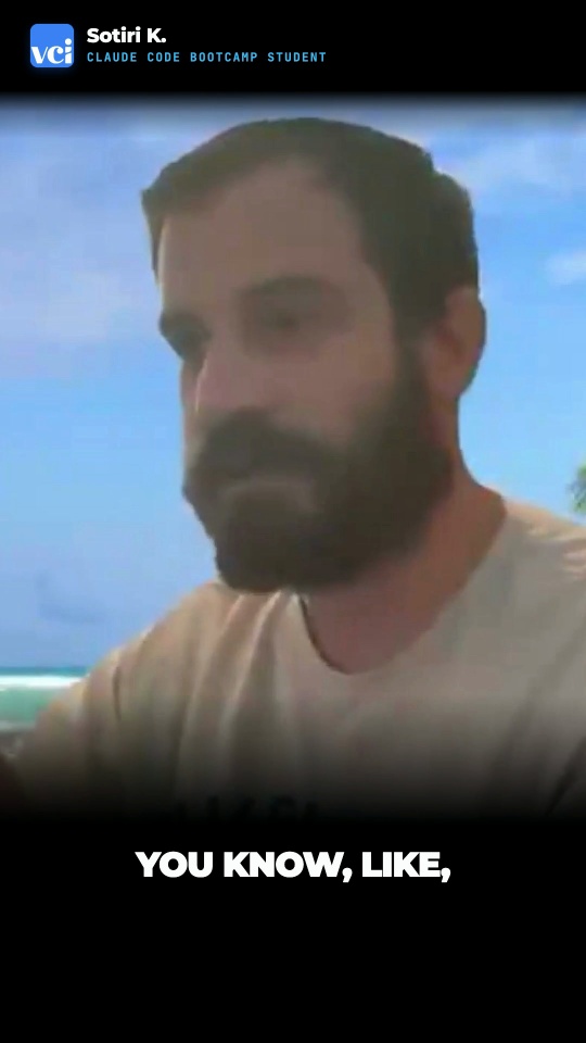 Sotiri K. speaking to camera