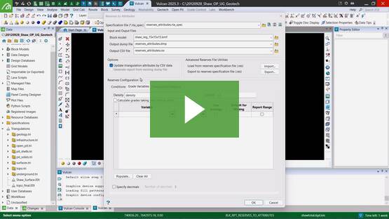 How to add reserve attributes triangulation in Vulcan