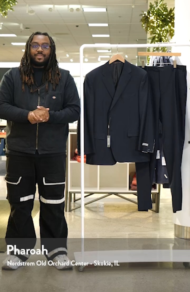 Canali Siena Regular Fit Navy Pinstripe Wool Suit | Nordstrom