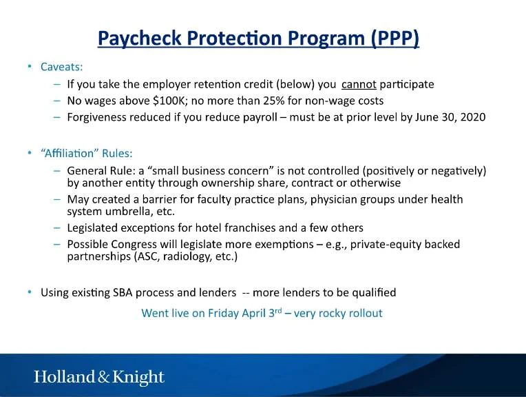 Financial Relief for Medical Practices through the CARES Act (H.R. 