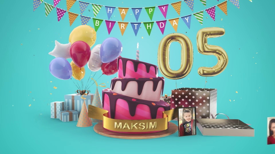 Happy Birthday animated video Template