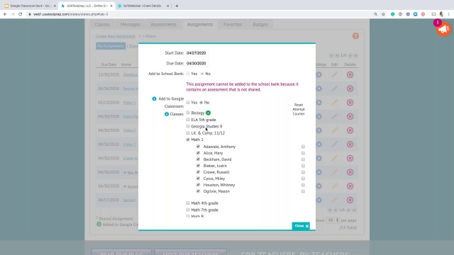 Screenshot from Google Classroom video