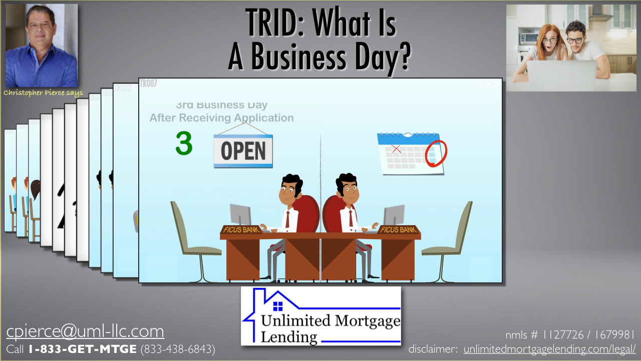 What Is A 'Business Day' For Real Estate Loan Disclosures? Unlimited Mortgage Lending