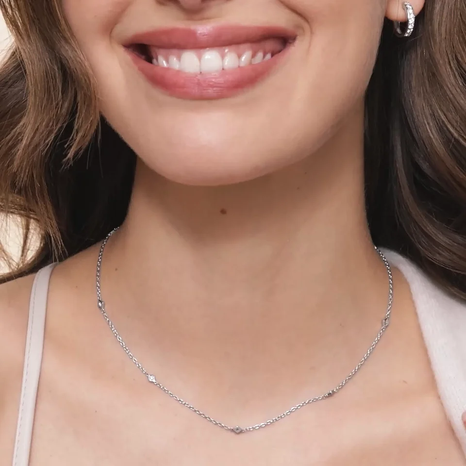 Silver Marquesa Strand Diamond Necklace