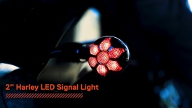 LEDSIL91XX - Harley Davidson 2-Inch Round Smoked 1156 Amber Turn Signal Lights and 1157 Red TBT Brake Lights