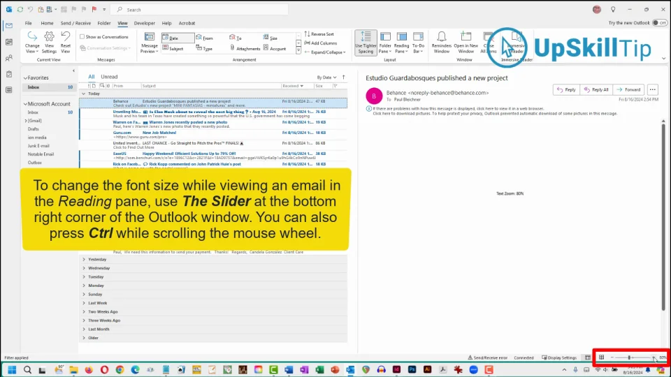 How Change Outlook Font Size On S24 Ultra Phone