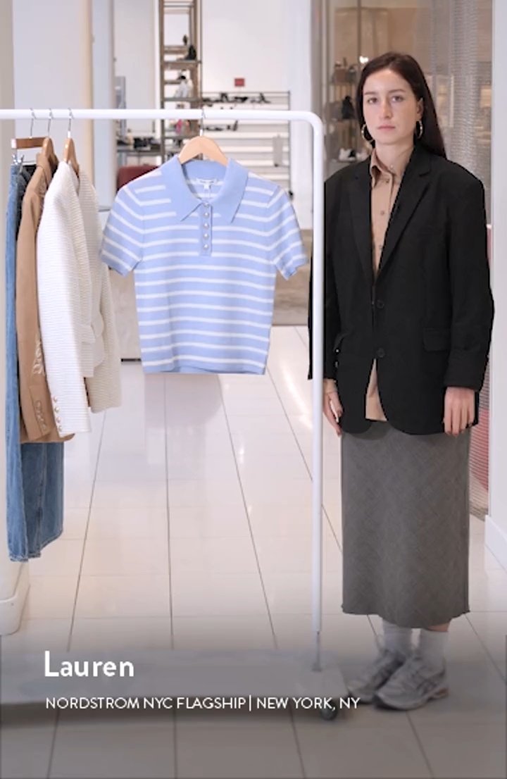 Veronica Beard Brandt Stripe Cashmere Polo Sweater | Nordstromrack