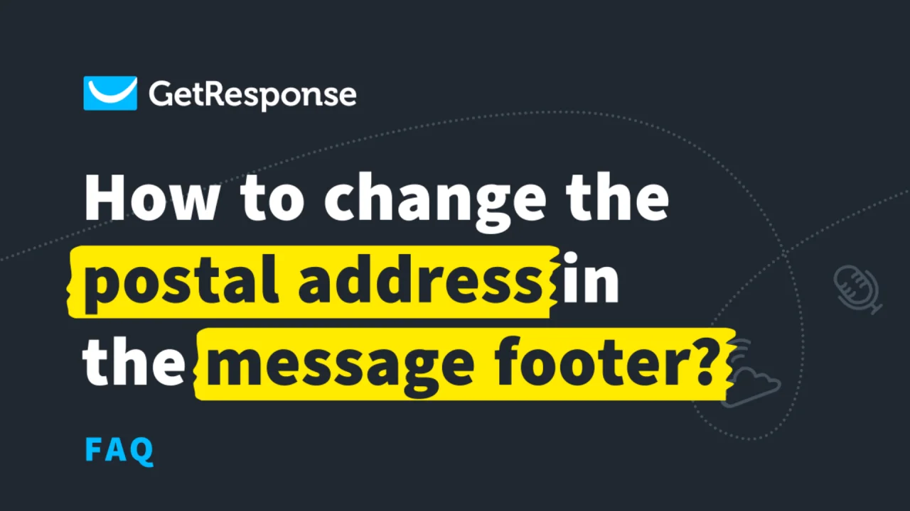 How to change the postal address in the message footer