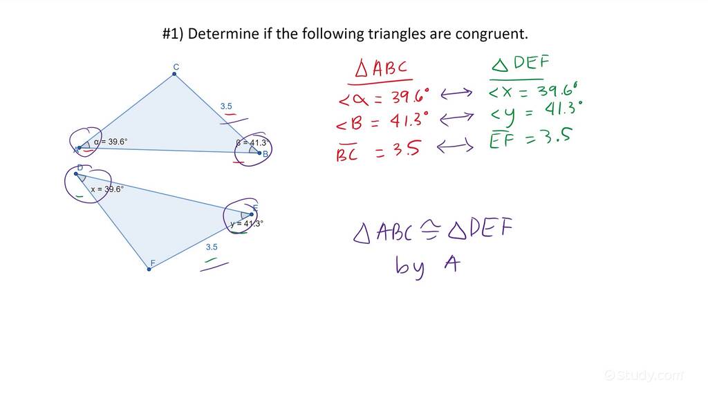 How To Prove Triangles Are Congruent Using Asa Or Aas Geometry 1756