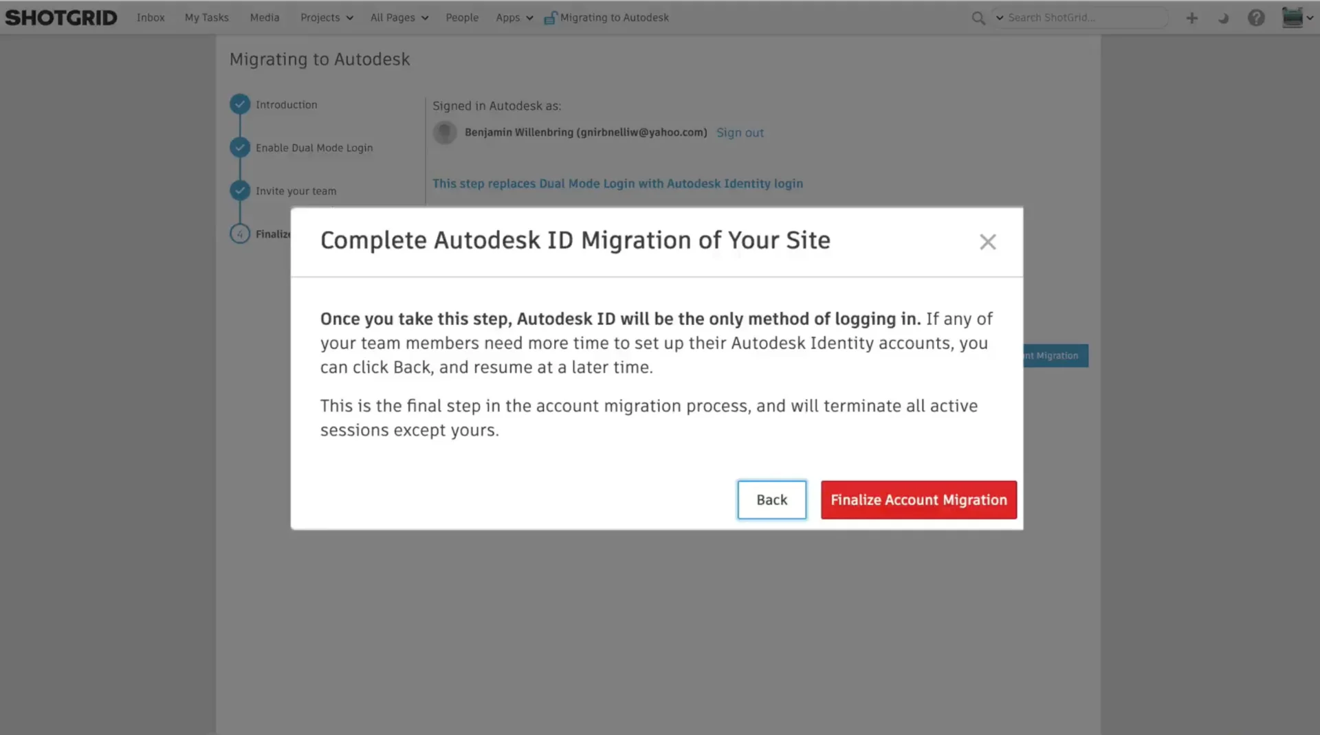 Account Migration to Autodesk ID for Standard Authentication Shotgrid Sites