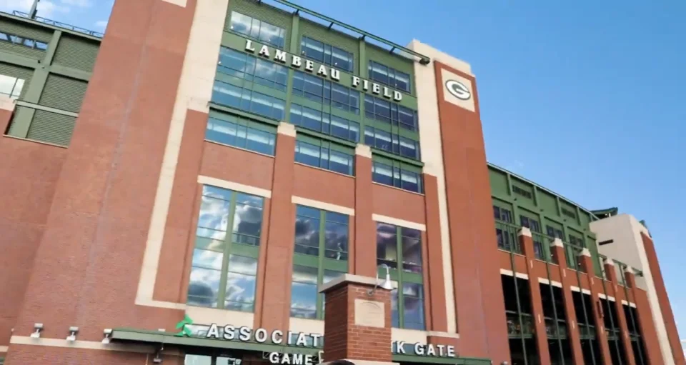 View of Lambeau Field from the roof at the South End Zone. We had