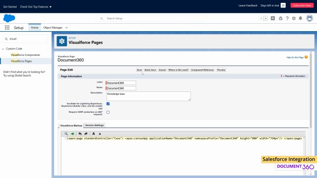 How to integrate Document360 knowledge base with Salesforce
