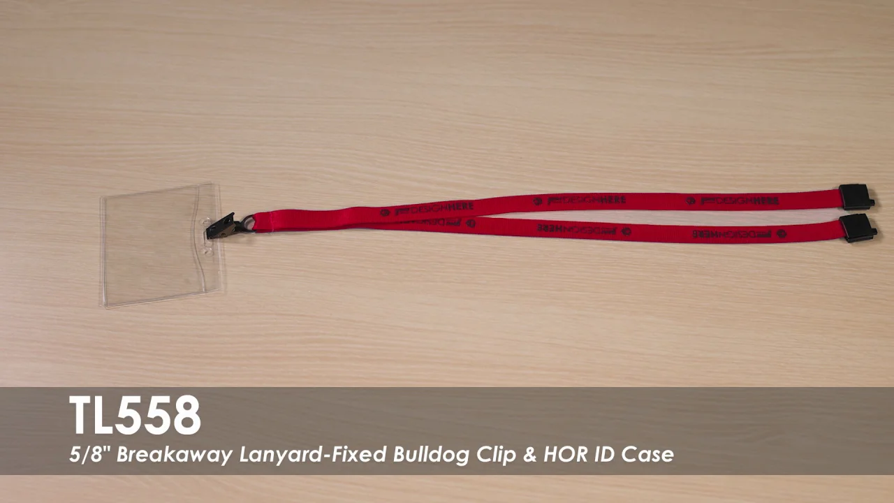 Breakaway Release Custom Lanyard w/ Bulldog Clip - Blank