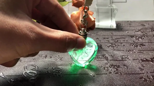 Laser etched glass on sale keychain