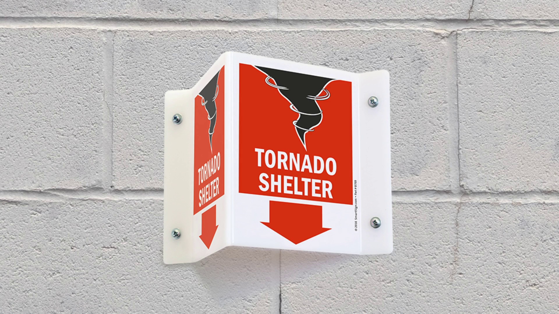 Tornado Shelter Projecting Sign