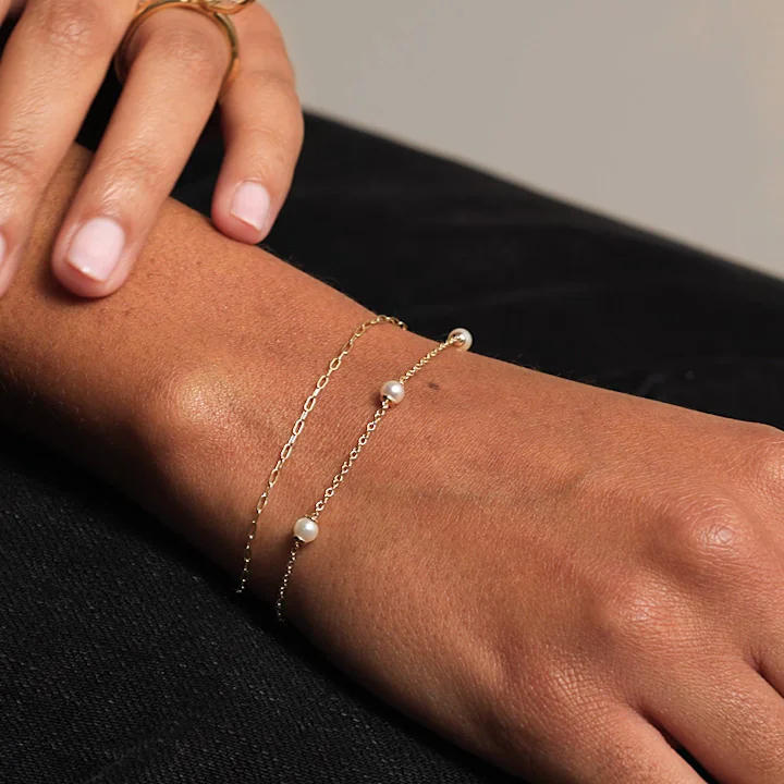 14K Yellow Gold Devon Paperclip Chain Bracelet (Extra Small)