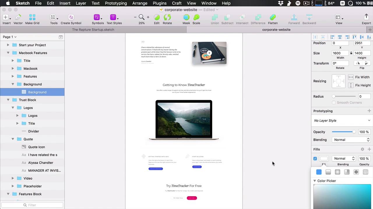 Design A Corporate Website Using Ui Kits In Sketch - Complete The Homepage